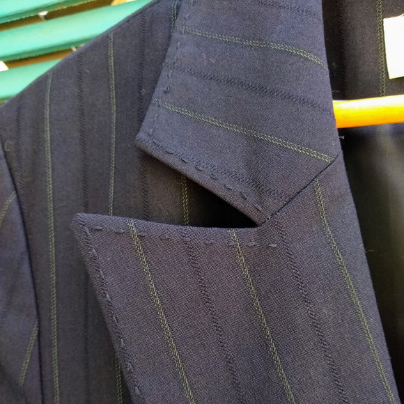 Worthington Petite Stretch Navy Striped Blazer - Picture 2 of 8